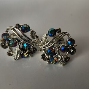 Elegant Silver and Blue Crystal Earrings